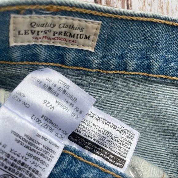 Levi’s Premium Distressed Jean Shorts Size 26 - Picture 7 of 9